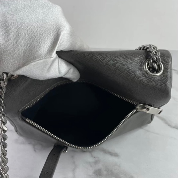 Saint laurent grey grain de poudre small crossbody/shoulder bag. - Picture 13 of 13